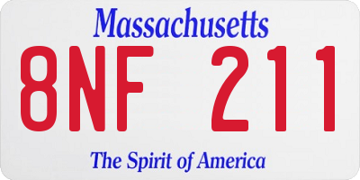 MA license plate 8NF211