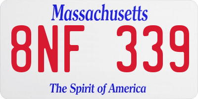 MA license plate 8NF339