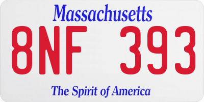 MA license plate 8NF393