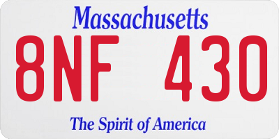 MA license plate 8NF430