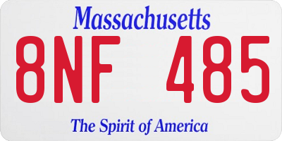 MA license plate 8NF485