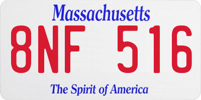 MA license plate 8NF516