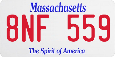 MA license plate 8NF559