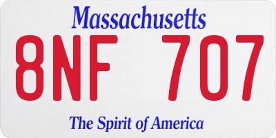 MA license plate 8NF707