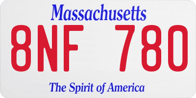 MA license plate 8NF780