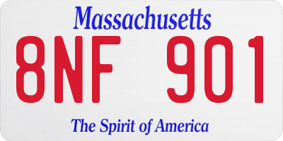 MA license plate 8NF901