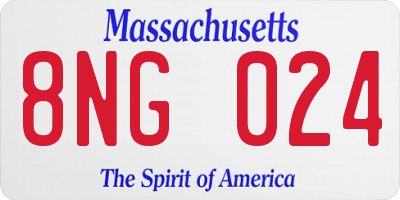 MA license plate 8NG024