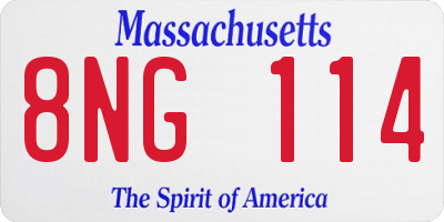 MA license plate 8NG114