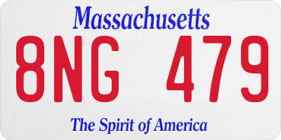 MA license plate 8NG479