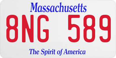 MA license plate 8NG589