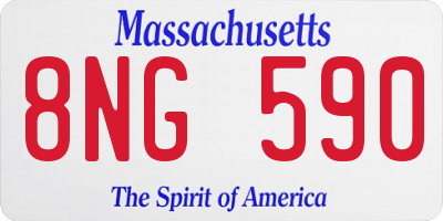 MA license plate 8NG590