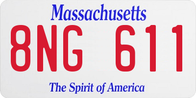 MA license plate 8NG611