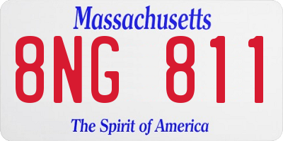 MA license plate 8NG811