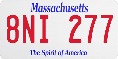 MA license plate 8NI277