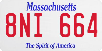 MA license plate 8NI664