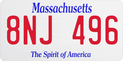 MA license plate 8NJ496