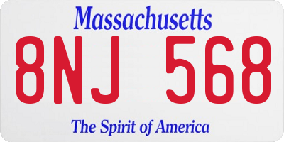 MA license plate 8NJ568