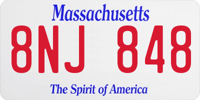 MA license plate 8NJ848