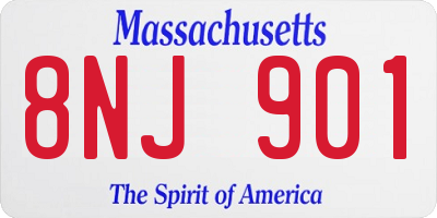 MA license plate 8NJ901