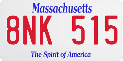 MA license plate 8NK515