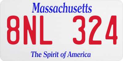 MA license plate 8NL324