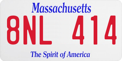 MA license plate 8NL414