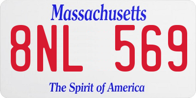 MA license plate 8NL569