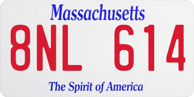 MA license plate 8NL614
