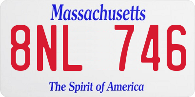 MA license plate 8NL746