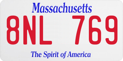 MA license plate 8NL769