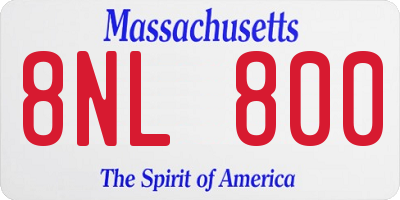 MA license plate 8NL800