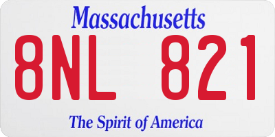 MA license plate 8NL821