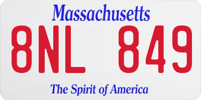 MA license plate 8NL849