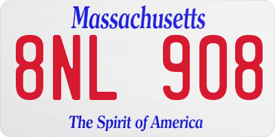 MA license plate 8NL908
