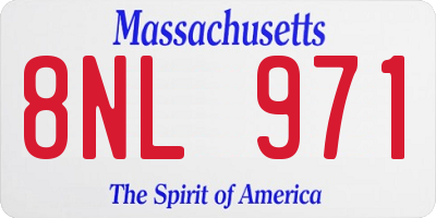 MA license plate 8NL971