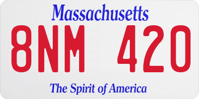MA license plate 8NM420