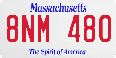 MA license plate 8NM480