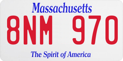 MA license plate 8NM970