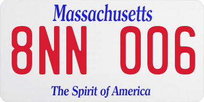 MA license plate 8NN006
