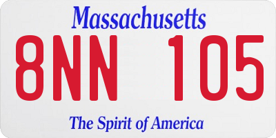 MA license plate 8NN105