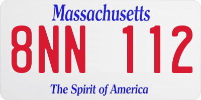 MA license plate 8NN112