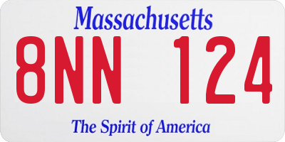 MA license plate 8NN124