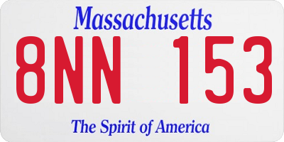 MA license plate 8NN153