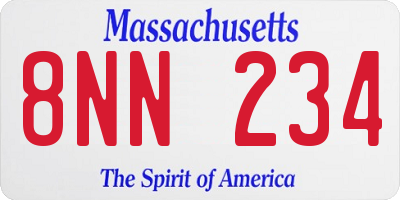 MA license plate 8NN234