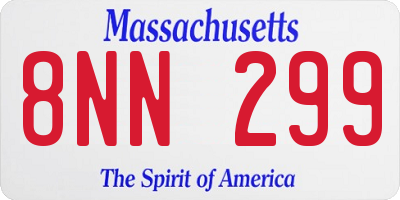 MA license plate 8NN299