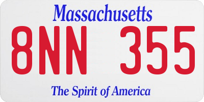 MA license plate 8NN355