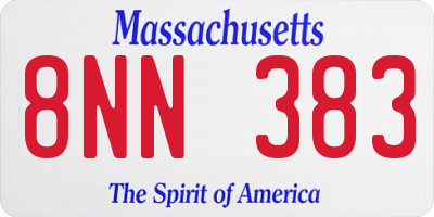 MA license plate 8NN383