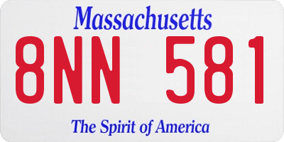 MA license plate 8NN581