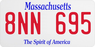 MA license plate 8NN695