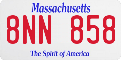 MA license plate 8NN858
